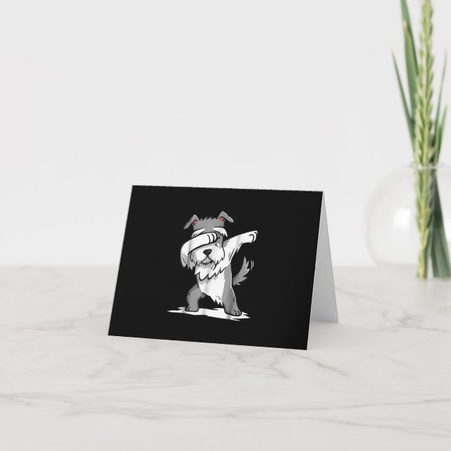 Carte De Remerciements Schnauzer Cute Dabbing Funny Dab Dance Cadeau (Devant)