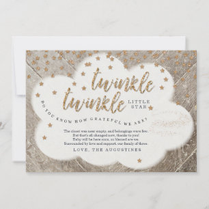 Carte De Remerciements Scintillement de scintillement peu de baby shower