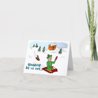 Carte De Remerciements Scooter the Elf Christmas Card