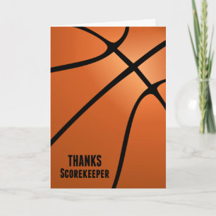 Carte De Remerciements Scorekeper de basket-ball de Thanks