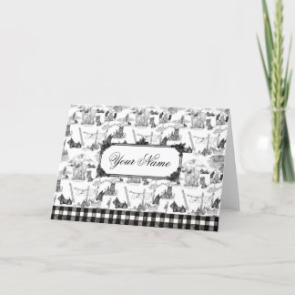 Carte De Remerciements SCOTTISH Terrier Black Toile avec nom personnalisé