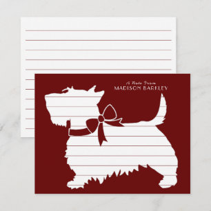 Carte De Remerciements Scottish Terrier Scotty Chien Chien Puppy Scottie 