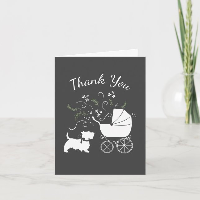 Carte De Remerciements Scotty Baby shower Chien Chien Chien Chien Chien C (Devant)