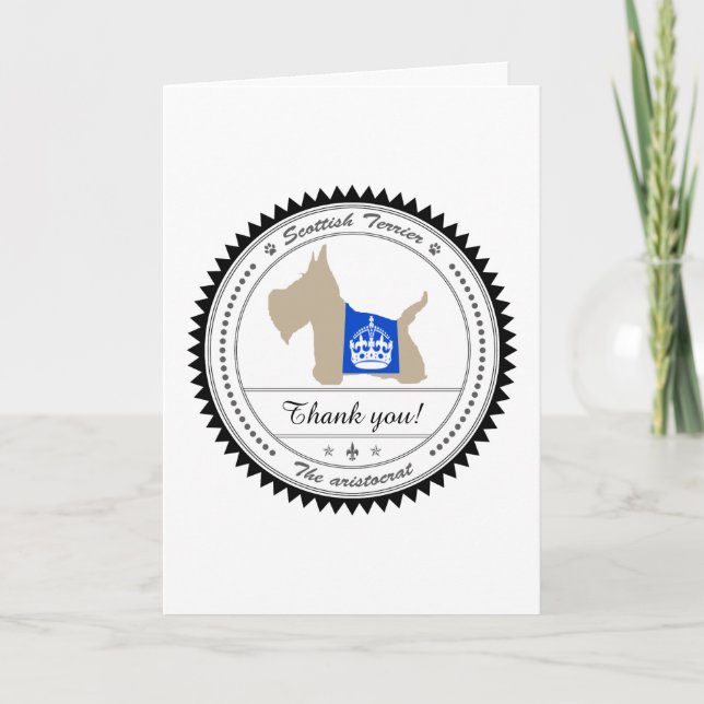 Carte De Remerciements Scotty No 8 Wheaten Royal Crown (Devant)