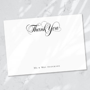 Carte De Remerciements Script de calligraphie chic Mariage personnalisé