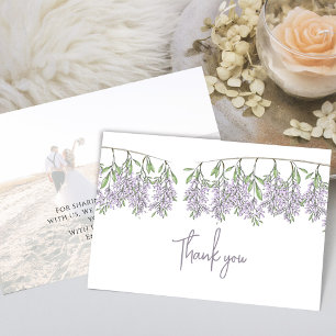 Carte De Remerciements Script de calligraphie minimaliste Mariage Lilac F