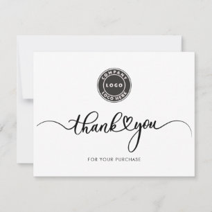 Carte De Remerciements Script de logo d'entreprise simple
