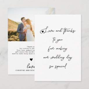 Carte De Remerciements Script de mariage unique amour et remerciements Ph