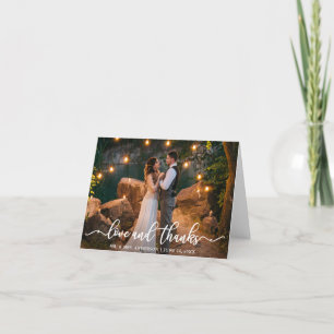 Carte De Remerciements Script Elegant Love Thanks   Note photo mariage