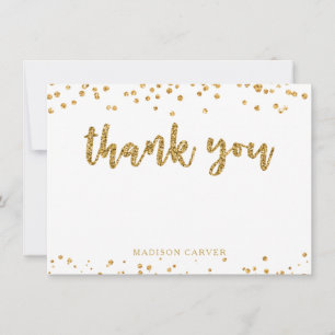 Carte De Remerciements Script et Confetti de pinceau de Parties scintilla