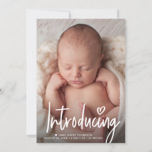 Carte De Remerciements Script Introduire Heart Baby Photo Blank retour