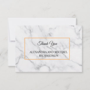 Carte De Remerciements Script Marbre blanc