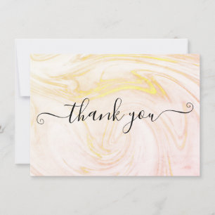 Carte De Remerciements Script minimaliste élégant en marbre