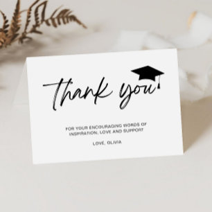 Carte De Remerciements Script Minimaliste Remise de diplômes 