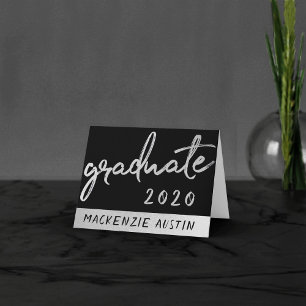 Carte De Remerciements Script Silver Gradué   Faux Metallic tendance