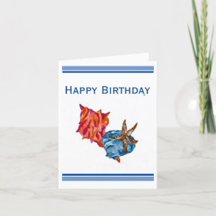 Carte De Remerciements Seashell beach coastal watercolor