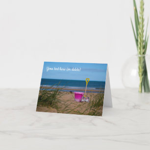 Carte De Remerciements Seau et pelle sur la plage de Dornoch