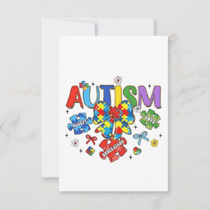 Carte De Remerciements Sensibilisation sur l'autisme Bow Coquette Puzzle