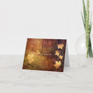 Carte De Remerciements sentier d'automne érable feuille rustique mariage