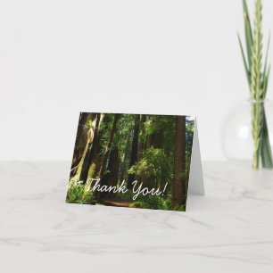 Carte De Remerciements Séquoias et fougères au parc national de Redwood
