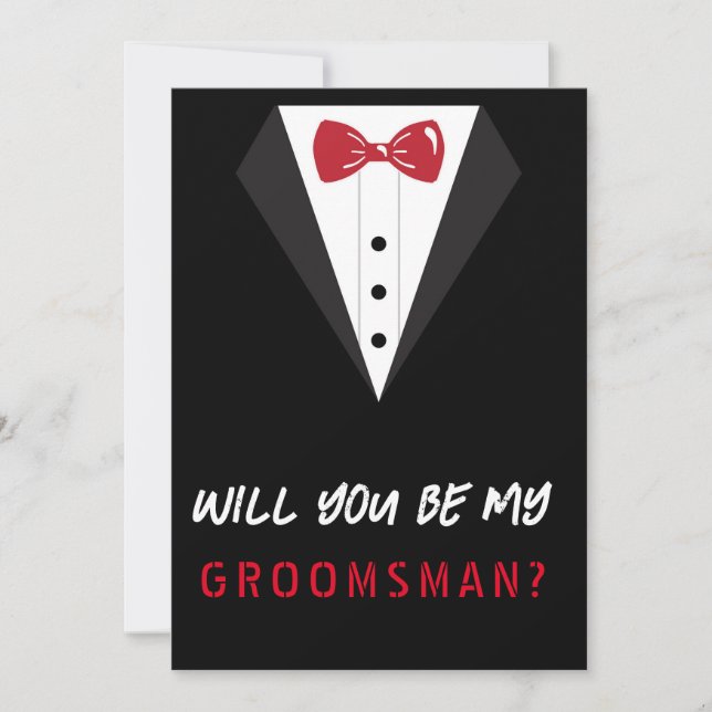 Carte De Remerciements Serez-Vous Mon Groomsman ? (Devant)