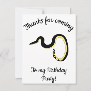 Carte De Remerciements Serpent de mer Jaune Joyeux Anniversaire
