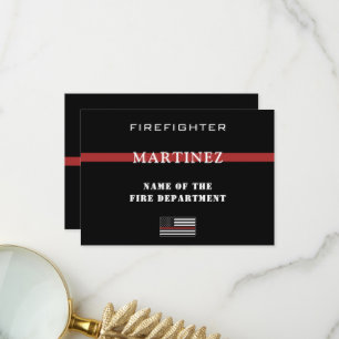 Carte De Remerciements Service d'incendie de la ligne rouge mince