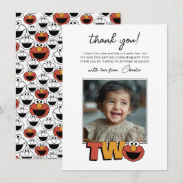 Carte De Remerciements Sesame Street | Elmo - Second Birthday Thank You C
