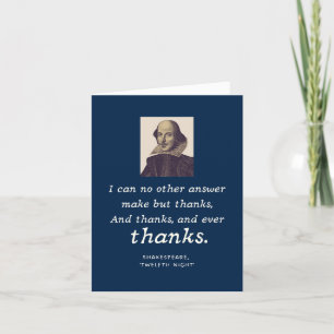 Carte De Remerciements Shakespeare Gratitude Elégant Arts de la scène