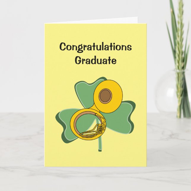 Carte De Remerciements Shamrock Tuba (Devant)