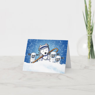 Carte De Remerciements Shepherd Westie and Sheep Christmas Note Card