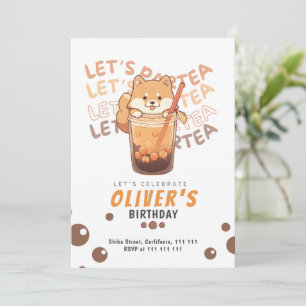 Carte De Remerciements Shiba Inu fête d'anniversaire moderne pour enfants