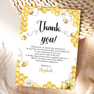 Carte De Remerciements Si doux d'être jaune d'anniversaire