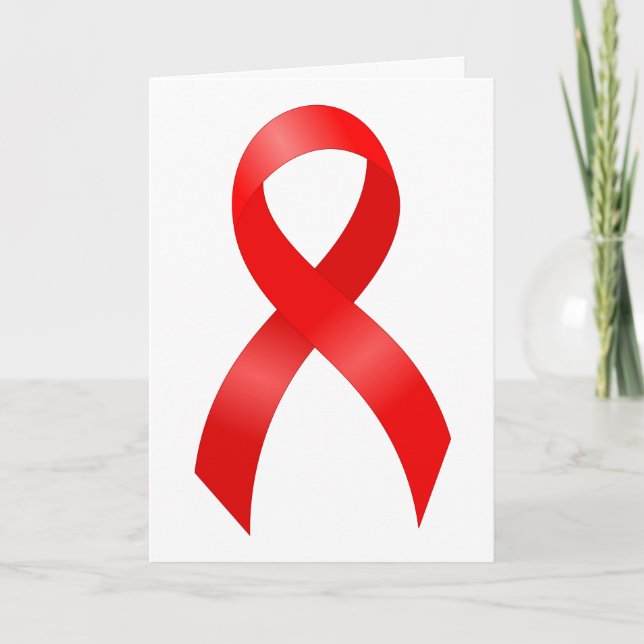 Carte De Remerciements SIDA et VIH | Maladies cardiaques et AVC - Ruban r (Devant)