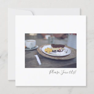Carte De Remerciements S'Il Vous Plaît Joignez-Vous À Nous Café Cheesecak