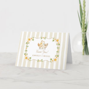Carte De Remerciements Silencieux Petit Oie Jaune Baby shower de margueri