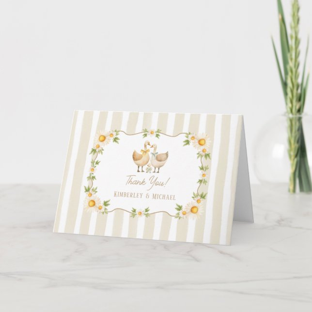 Carte De Remerciements Silencieux Petit Oie Jaune Baby shower de margueri (Devant)