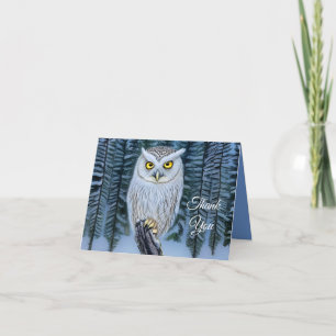 Carte De Remerciements Silent Watch - Northern Winter Woods Grey Owl