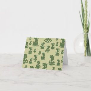 Carte De Remerciements Silhouette de cactus succulent en tasses et pots