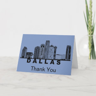 Carte De Remerciements Silhouette de l'horizon de Dallas