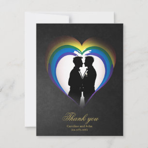 Carte De Remerciements Silhouettes homosexuelles élégantes.