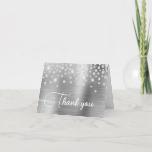 Carte De Remerciements Silver Foil Diamond Confetti 50e anniversaire