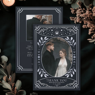Carte De Remerciements Silver Vintage Tarot Gothique Mariage Photo