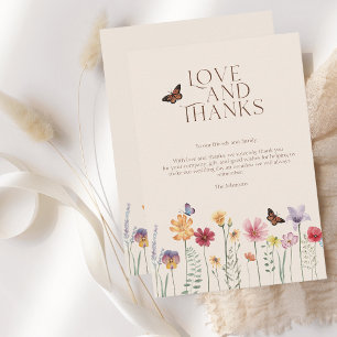 Carte De Remerciements Simple Amour et Remerciement de Fleur Sauvage Colo