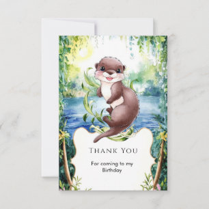 Carte De Remerciements Simple Anniversaire Loutre Calme