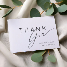 Carte De Remerciements Simple Black & White Thank You Bridal Shower