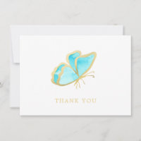 Simple Bleu et Papillon Or Élégant