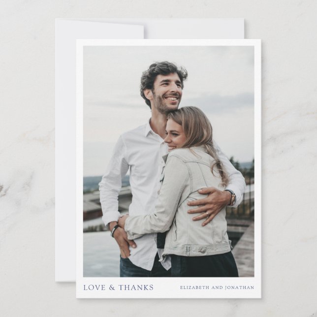 Carte De Remerciements Simple chic moderne Mariage photo (Devant)