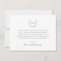 Simple classique Monogramme Wreath Élégante entrep