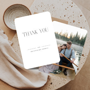 Carte De Remerciements Simple Couple Photo Mariage Shower de Mariée